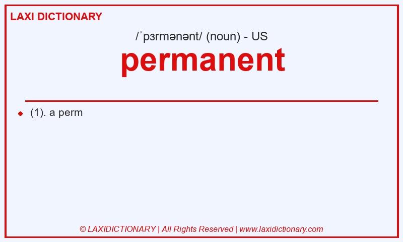 Definition permanent in American English