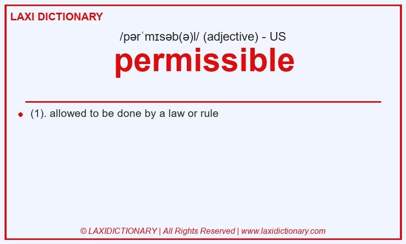 Definition permissible in American English