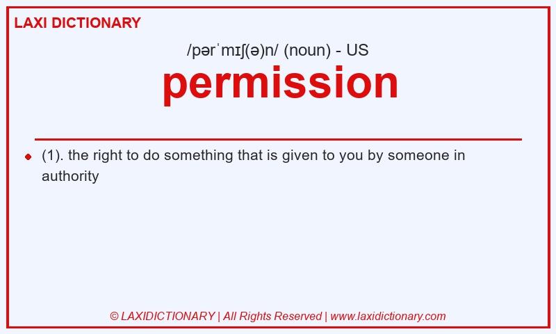 Definition permission in American English