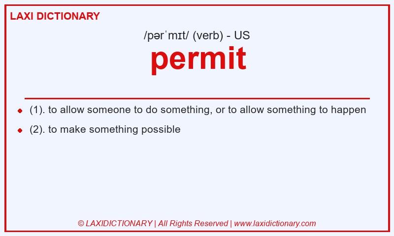 Definition permit in American English