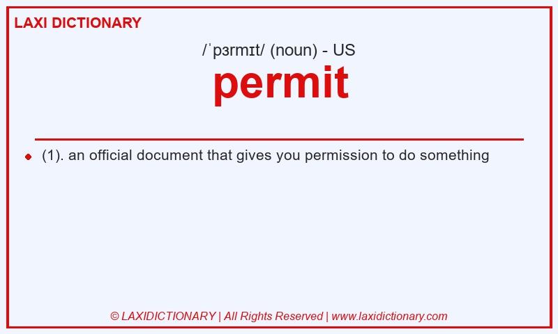 Definition permit in American English