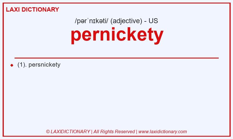 Definition pernickety in American English