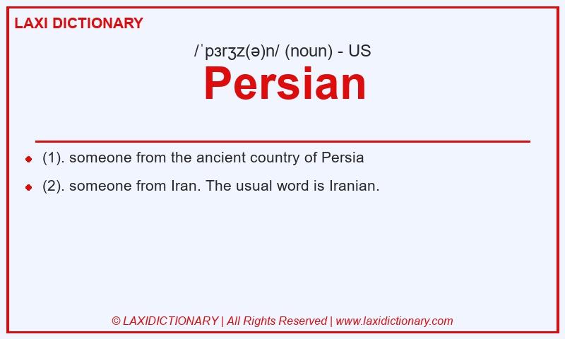 Definition Persian in American English
