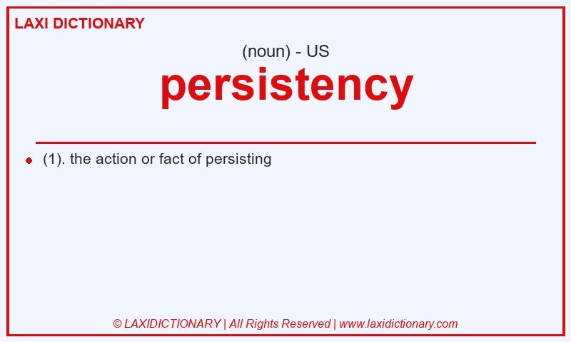 Definition persistency in American English