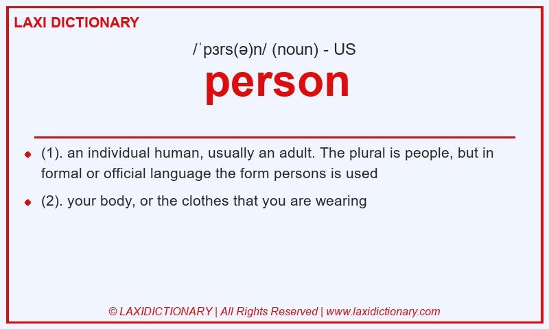 Definition person in American English