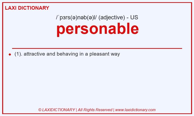 Definition personable in American English