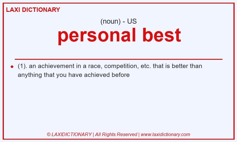 Definition personal best in American English