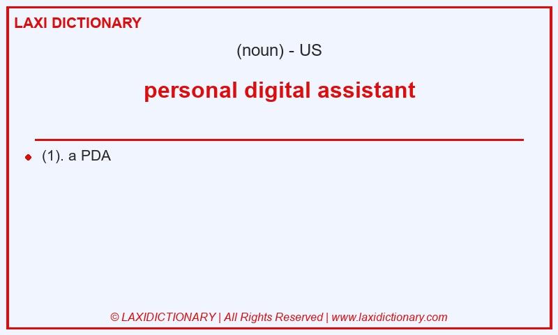 Definition personal digital assistant in American English