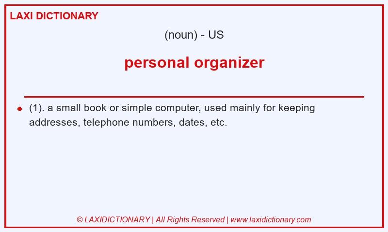Definition personal organizer in American English