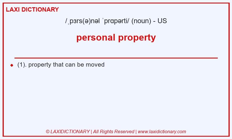 Definition personal property in American English