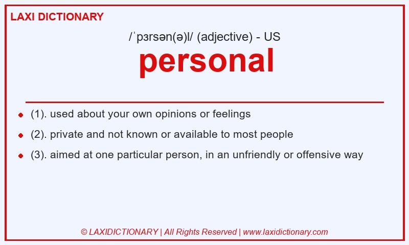 Definition personal in American English