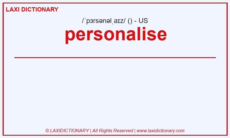 Definition personalise in American English