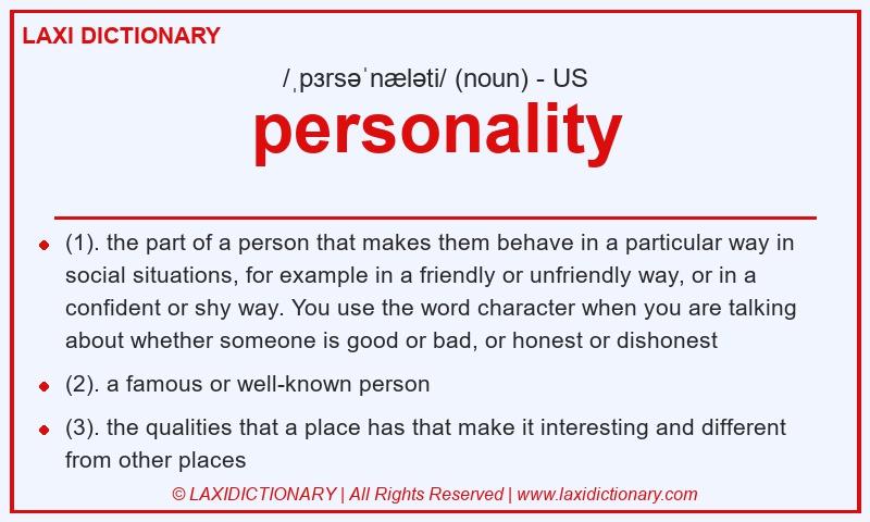 Definition personality in American English