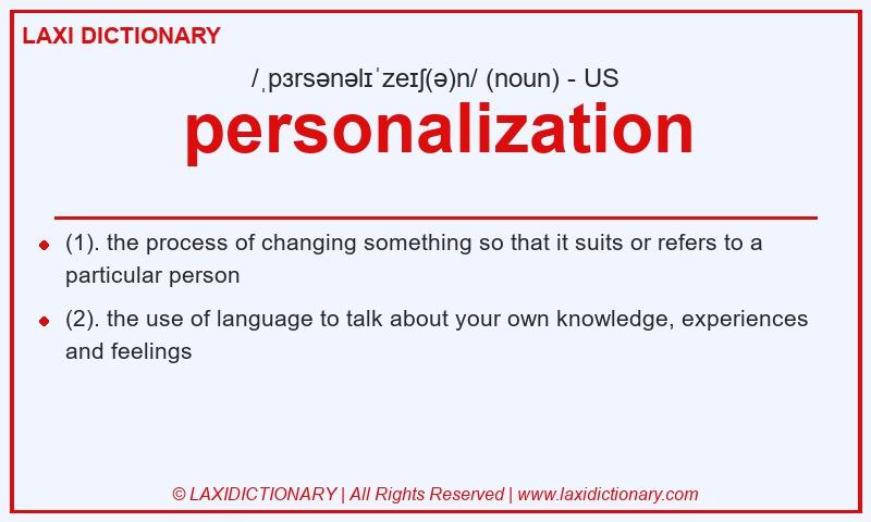 Definition personalization in American English
