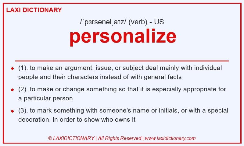 Definition personalize in American English