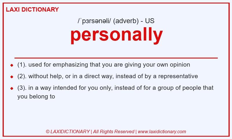 Definition personally in American English