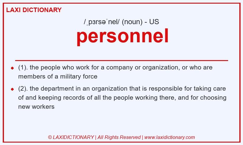 Definition personnel in American English