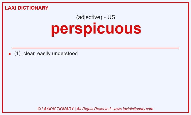 Definition perspicuous in American English