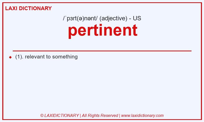 Definition pertinent in American English