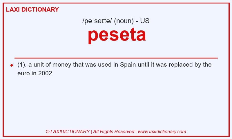 Definition peseta in American English