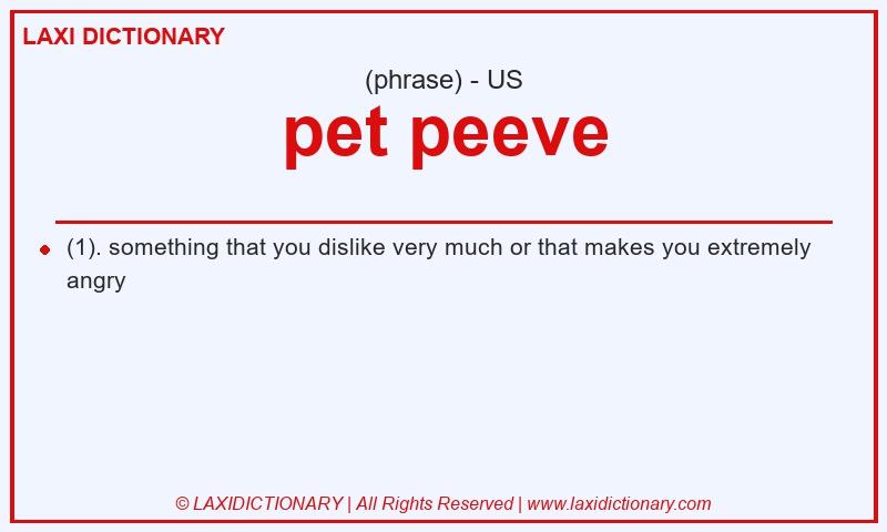 Definition pet peeve in American English