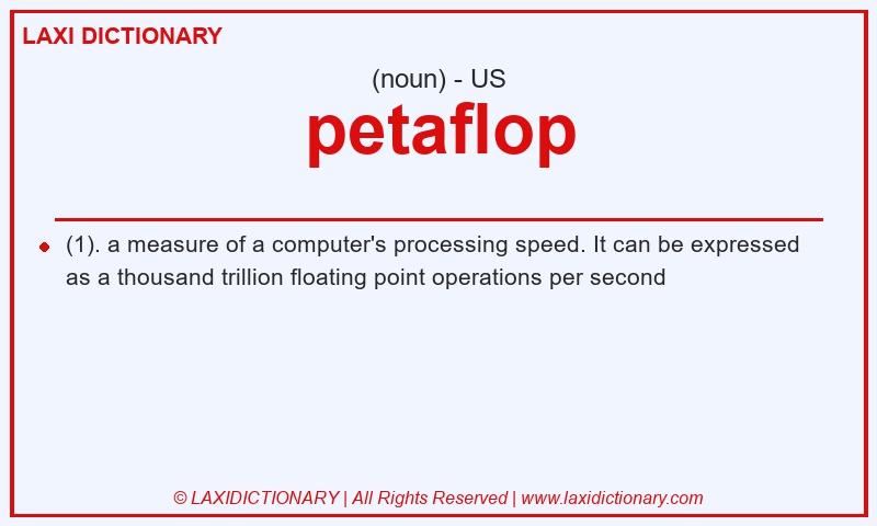 Definition petaflop in American English