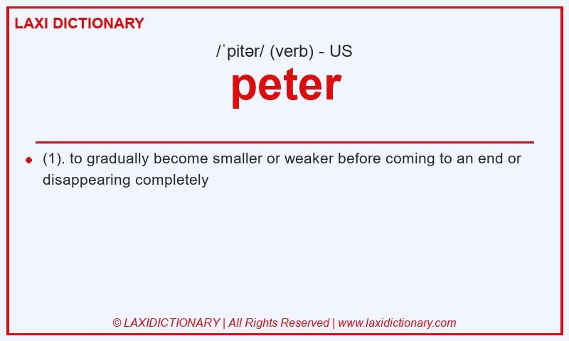 Definition peter in American English