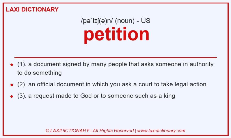 Definition petition in American English