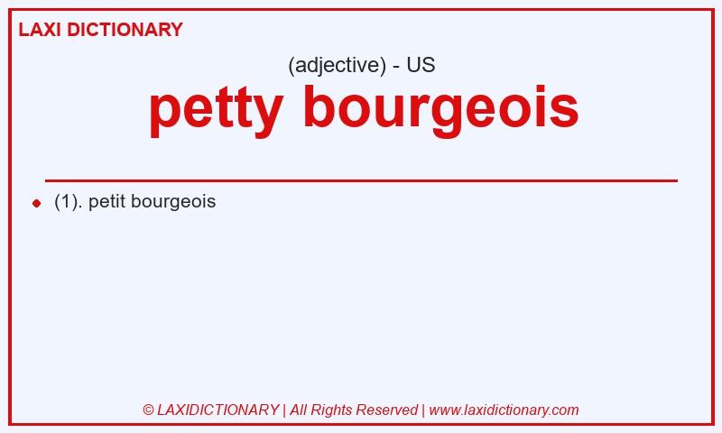 Definition petty bourgeois in American English