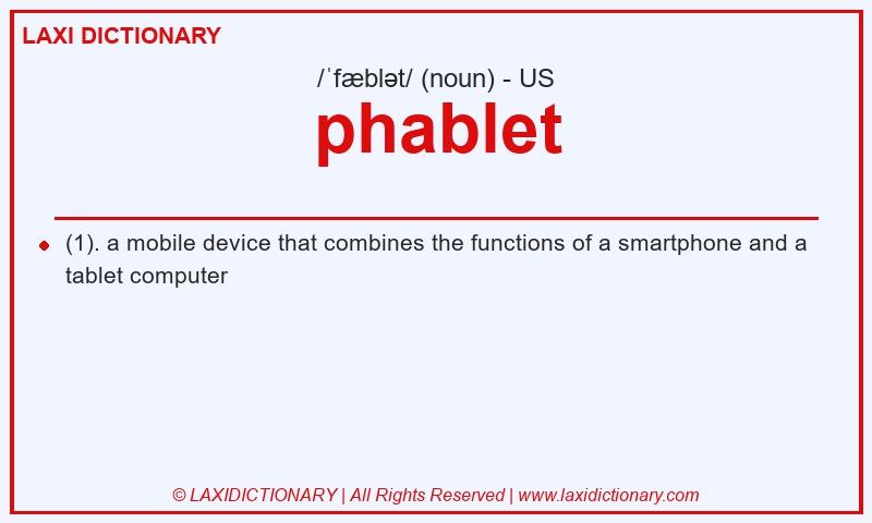 Definition phablet in American English