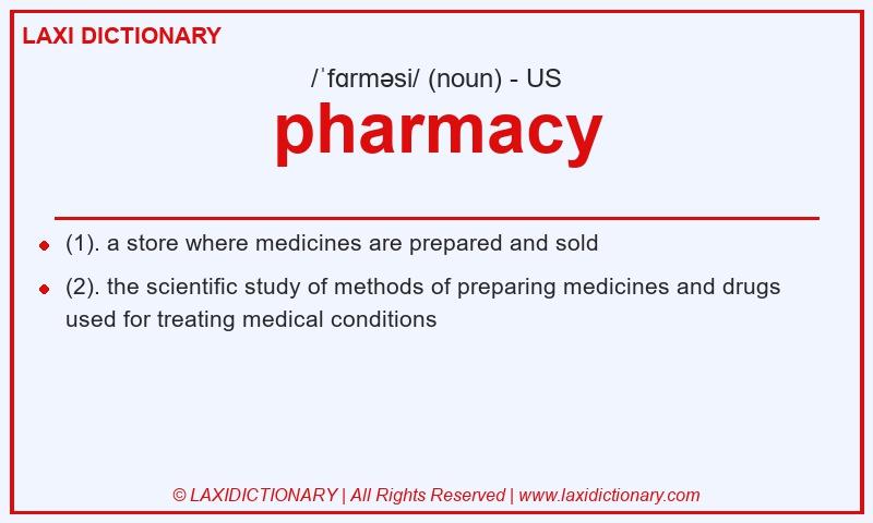 Definition pharmacy in American English