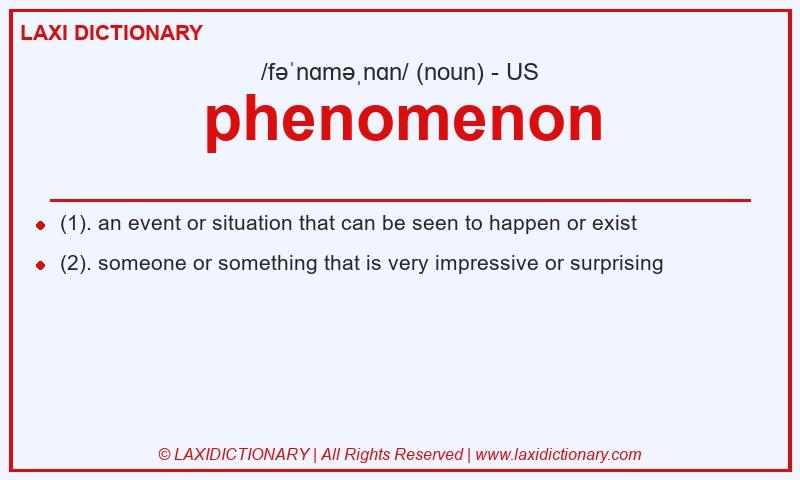 Definition phenomenon in American English
