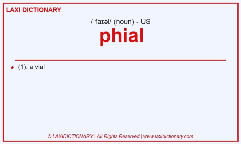 Definition phial in American English