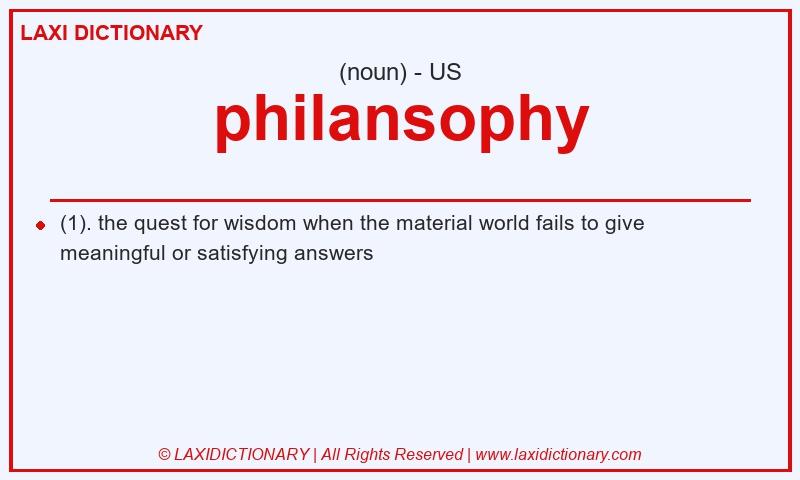 Definition philansophy in American English
