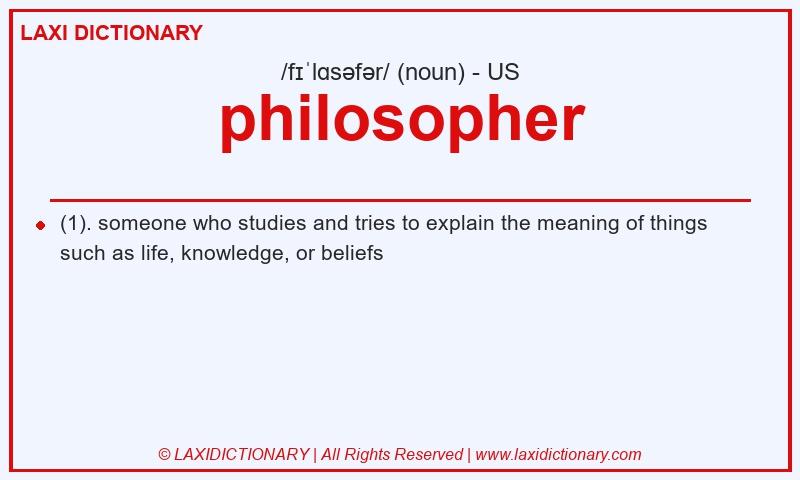 Definition philosopher in American English