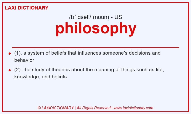 Definition philosophy in American English