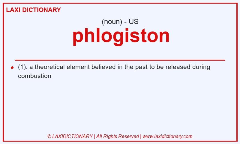 Definition phlogiston in American English