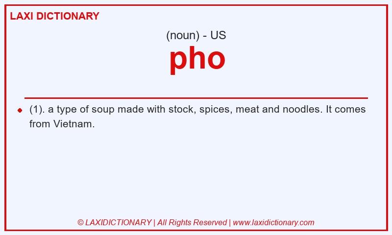 Definition pho in American English