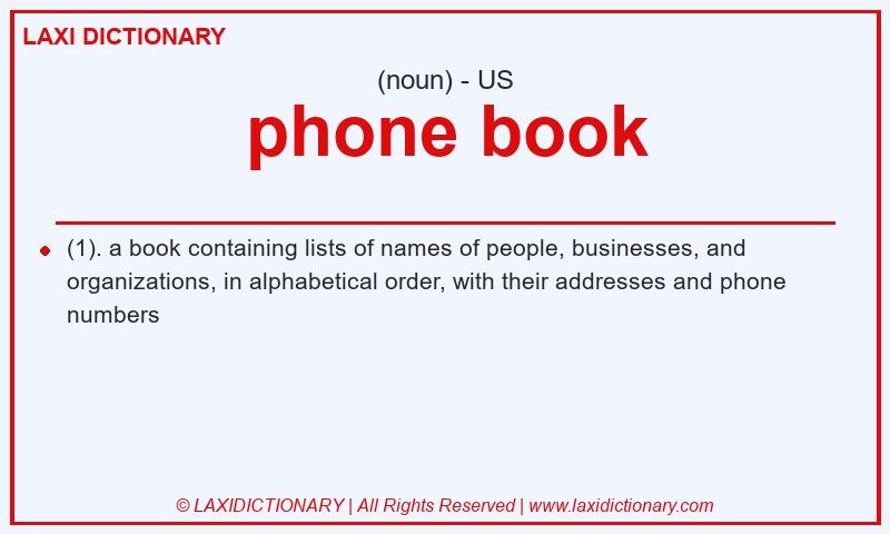 Definition phone book in American English