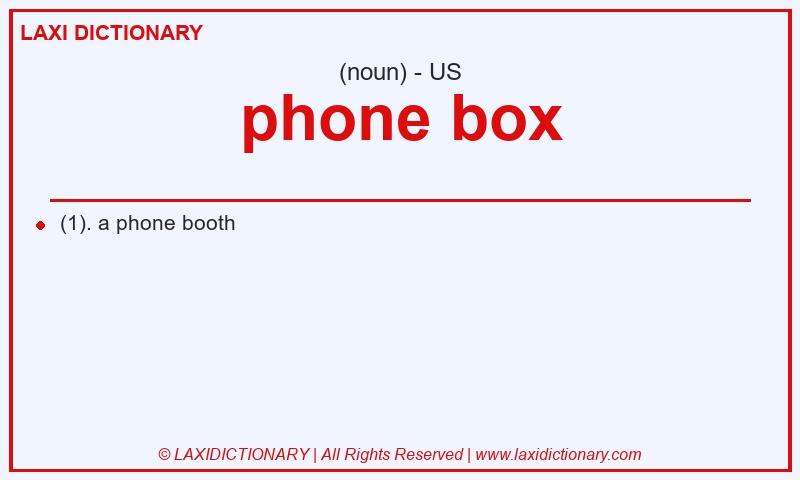 Definition phone box in American English