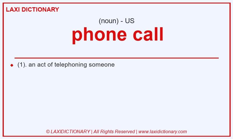 Definition phone call in American English