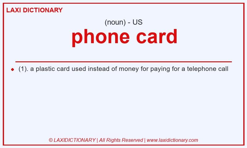 Definition phone card in American English