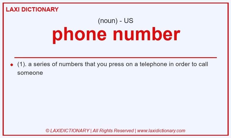 Definition phone number in American English