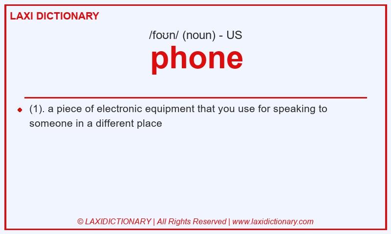 Definition phone in American English