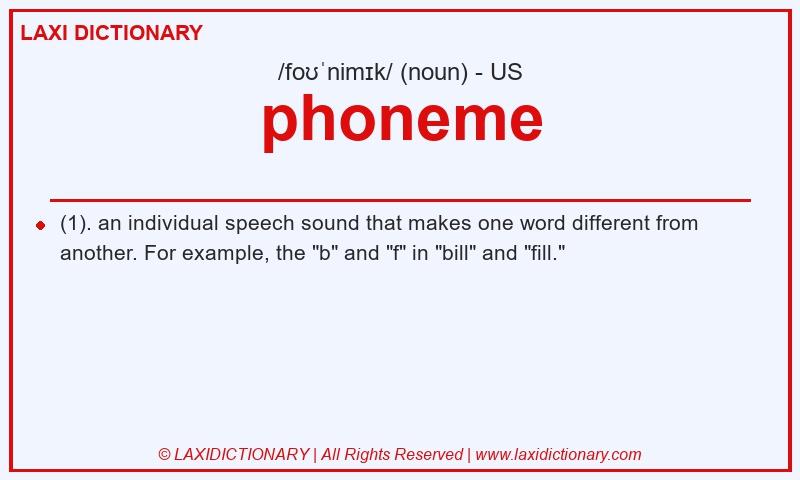 Definition phoneme in American English