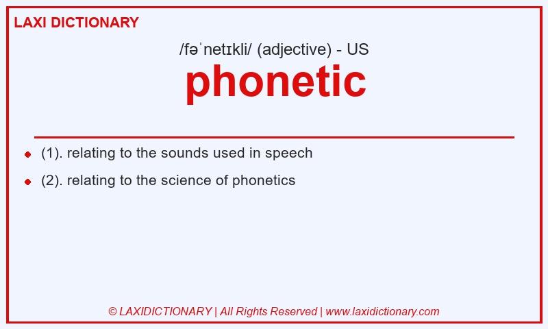 Definition phonetic in American English