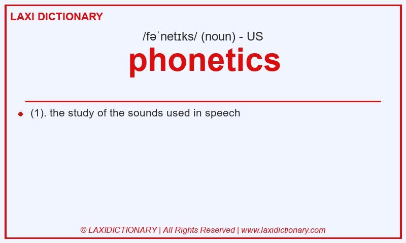Definition phonetics in American English