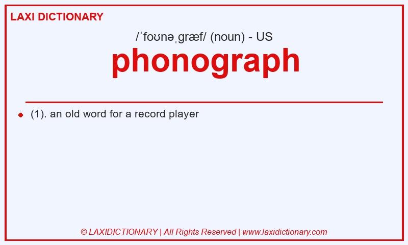 Definition phonograph in American English