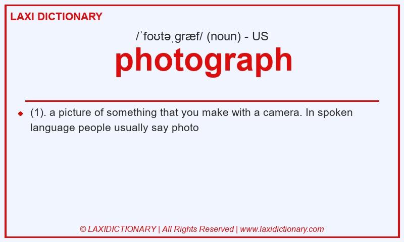 Definition photograph in American English