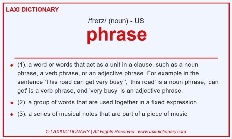 Definition phrase in American English